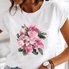 Flower Floral New Style Trend Short Sleeve Print Tee Top Summer Fashion Tshirt Lady Female Clothing Casual Graphic T-shirt