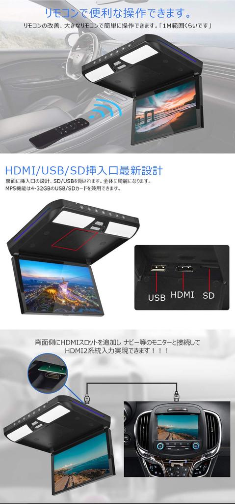 Монитор для Toyota Hiace 200 серии 2 HDMI совместимый с видео 1080P внешний и 11,6-дюймовый откидной для транспортных средств, разрешение 19201080, входы,