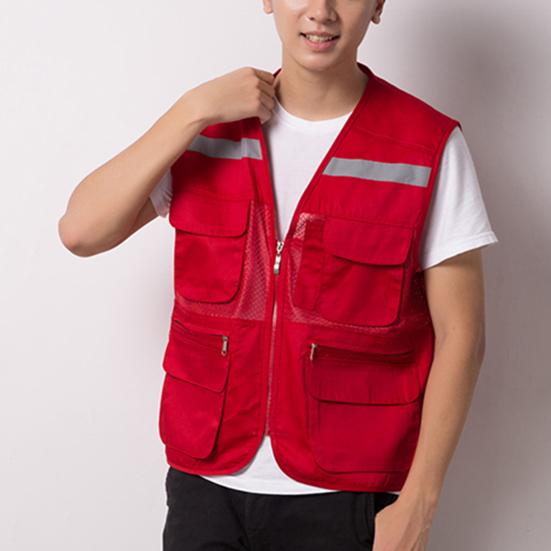 Сетчатый жилет с несколькими карманами и молнией, жилет, светоотражающий жилет для фотографа на природе, для рыбалки, куртка