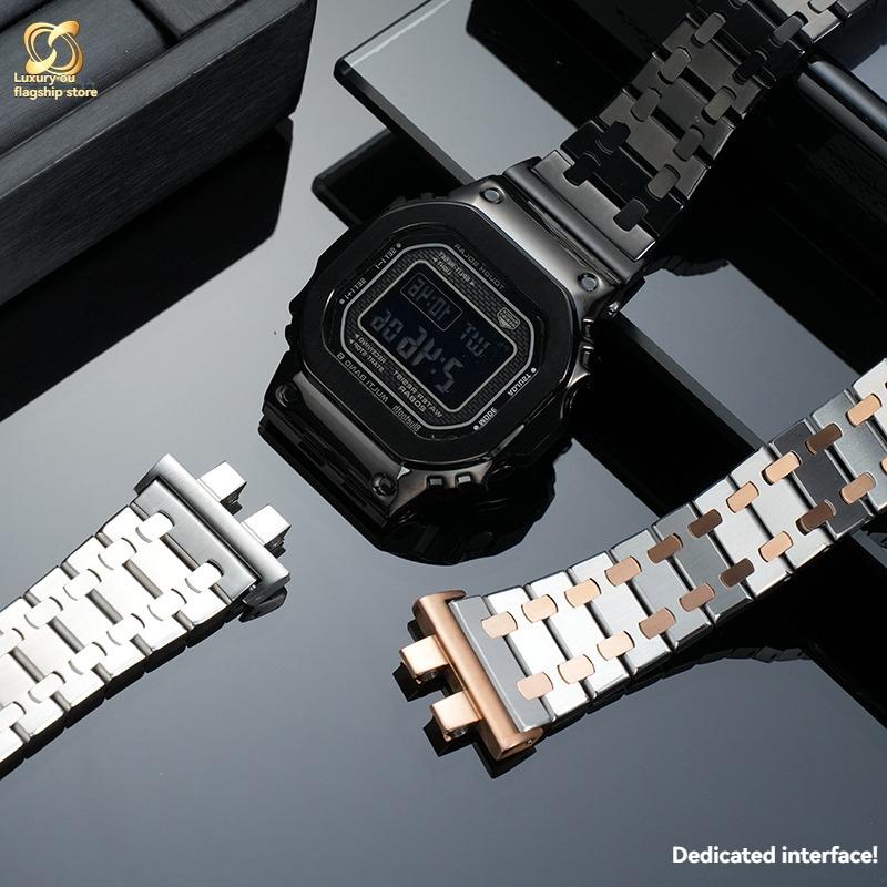 Для G-SHOCK Casio Маленький Серебристый Блок 3459 Серии GMW-B5000 GM-B2100 Модифицированный Мужской Высококачественный Ремешок для Часов из Нержавеющей Стали