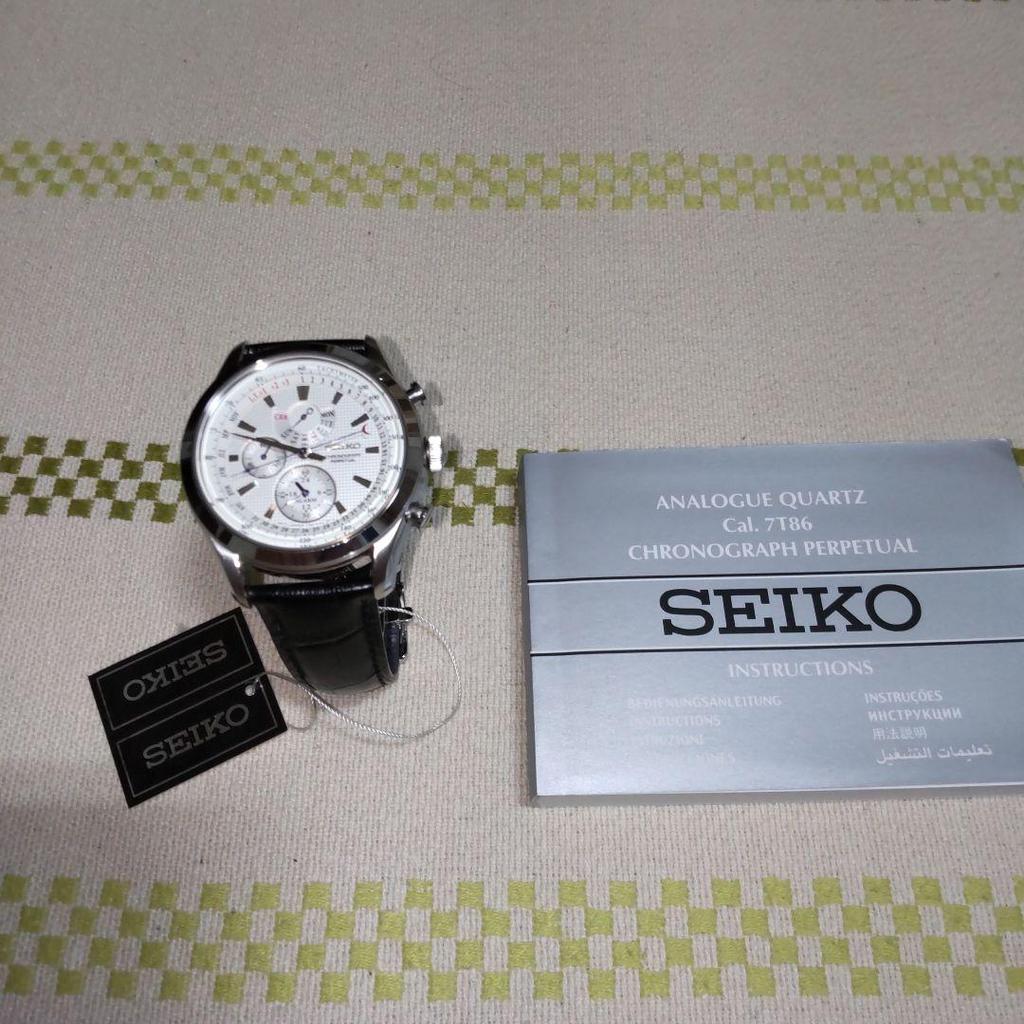 [USED] Seiko overseas model chronograph with genuine D-buckle. Shipping included!