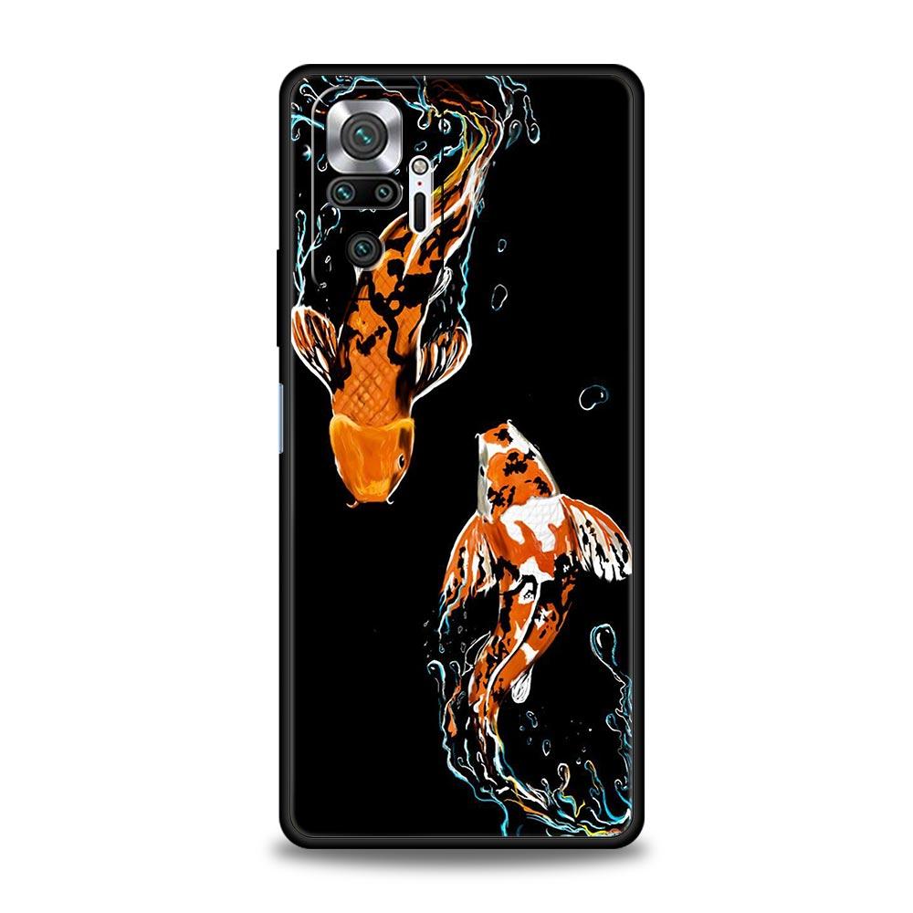 Чехол для телефона для Xiaomi Redmi Note 14 13 12 5G 11 10 Pro Plus 4G 9S 9 14C 13C 12C 10C 9C 9A Мягкий ТПУ Чехол Карп Кои