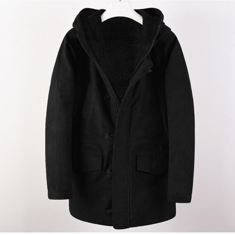 New Men's Coat Thickened Suede Jacket Autumn and Winter Coat