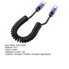 Yousheng 100cm 120W USB-C to USB-C Cable 10A Coiled Retractable Spring Car Charger Fast PD Charging Cable for Phone