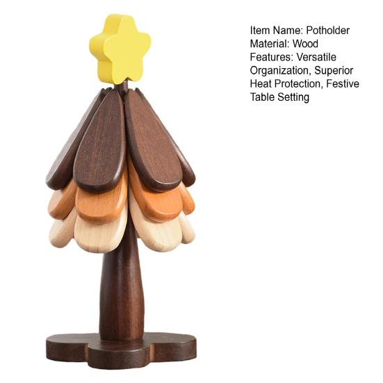 Набор подставок под горячее «Рождественская елка» Деревянные подставки для горячих блюд Термостойкие деревянные подставки Украшение кухонного стола Елка