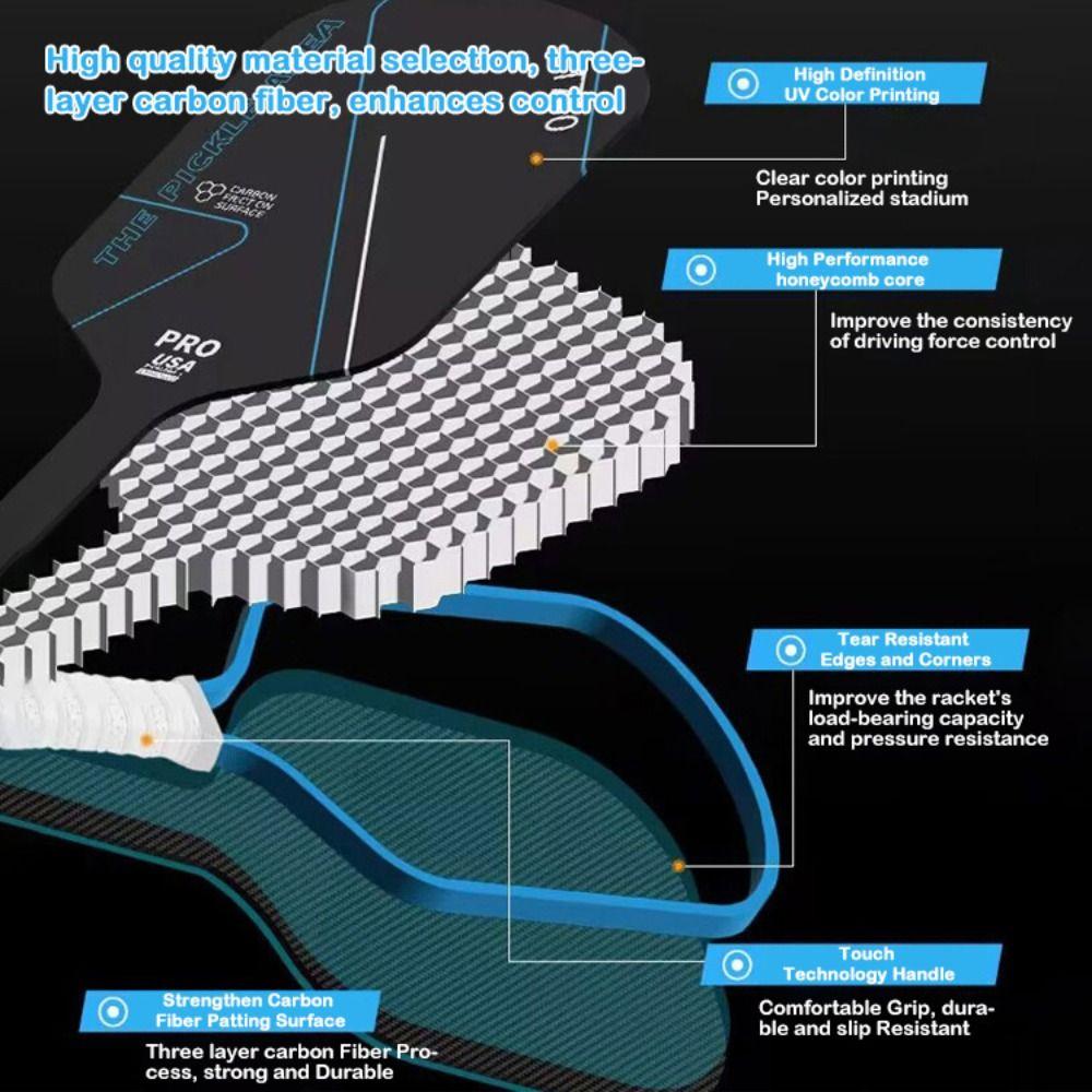 T700 Pickleball Rackets Set 16MM Pickle Ball Paddle Fashion Professional Game Supplies