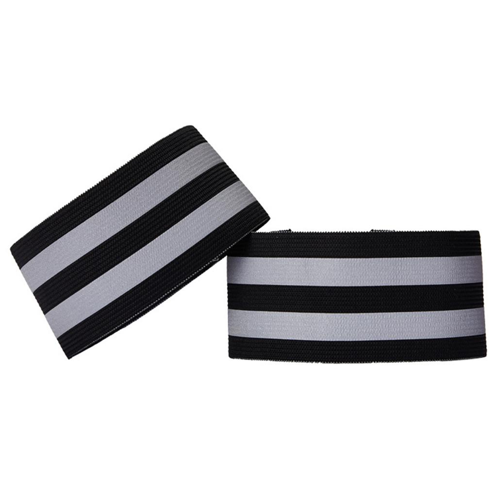 2Pcs Reflective Armband for Wrist Arm Ankle Elastic Wristband Safety Wrist Band Outdoor Sports Night Running Jogging Security