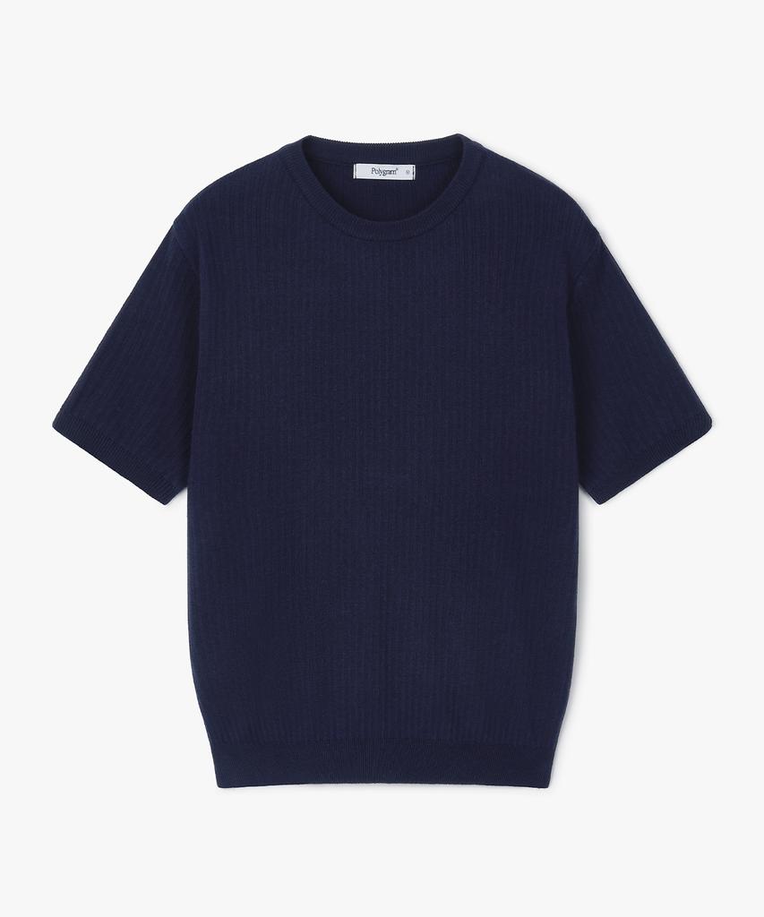 POLYGRAM Ribbed Round Short Sleeve Knit - 3 Colors