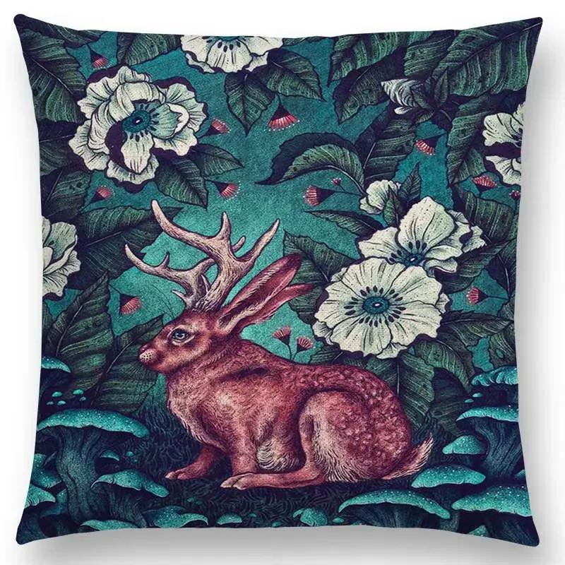 Наволочка для дивана с изображением птицы темного авгурия, трехглазого ворона, стимпанк-колибри, ночной принцессы, льва и совы