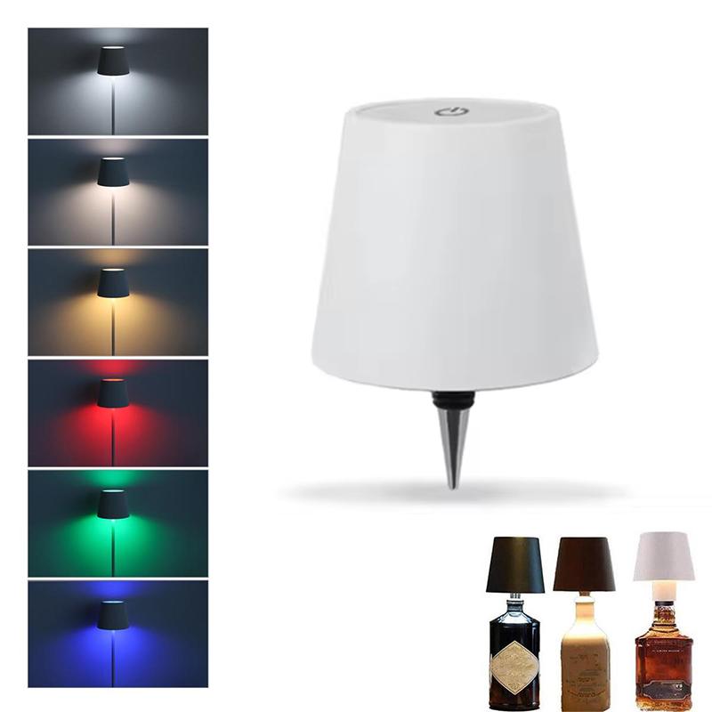 Беспроводная лампа для бутылок вина, светодиодная лампа для бутылок, портативная сенсорная настольная лампа с сенсорным управлением 3 цветов и плавной регулировкой яркости, ночник для декора бара и вечеринки