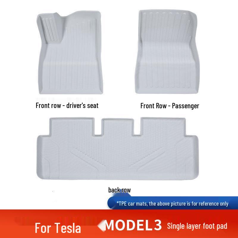 Custom TPE Floor and Trunk Mats for Tesla Model 3 Refresh Edition (Compatible with 25 Models)