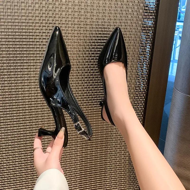 Women Shoes Pumps Sandals  New Spring Fashion Pointed Toe Slingbacks Female Footwear Summer Ladies Shallow Shoes High Heels