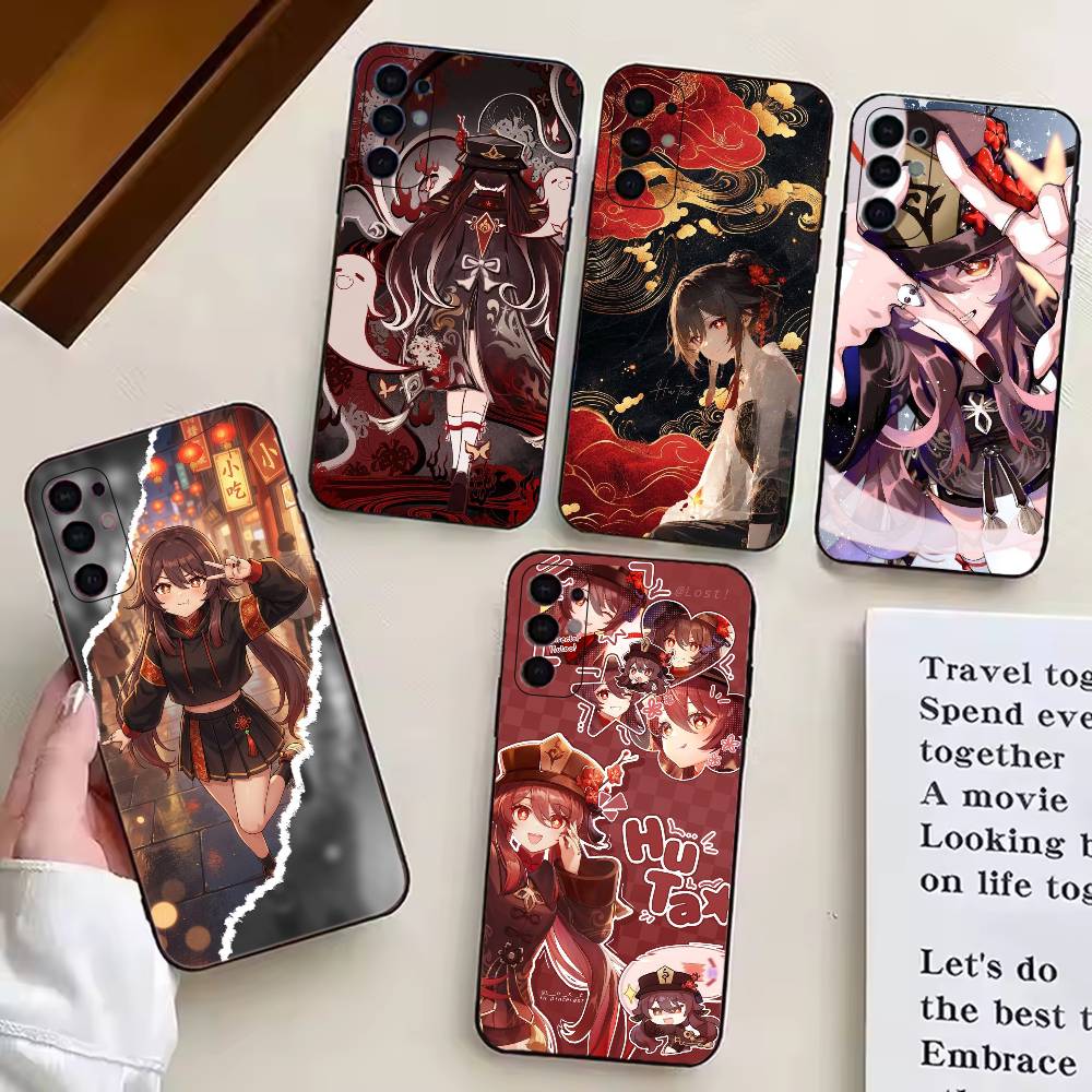 Чехол для телефона Genshin Impact H-Hu Tao для Samsung S25, S24, S21, S22, S23, S30, Ultra, S20, Plus, Fe, Мягкий силиконовый черный чехол