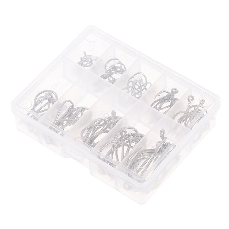 100Pcs/Box Fish Hook With Barb Fish Hook With Hole Silver Small Accessories
