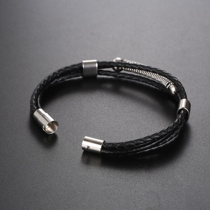New Tide Brand Weaving Rope Hand Ring Titanium Steel Bracelet Boys Hand Rope
