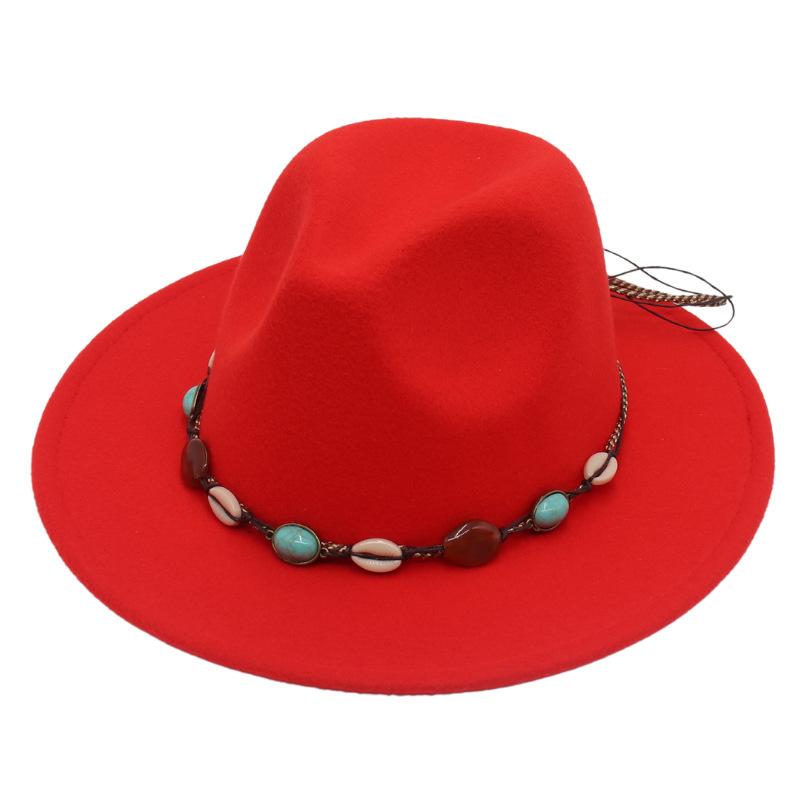 Новая тибетская высокая шляпа с цепочкой из драгоценных камней, аксессуары для альпинизма, путешествий, фетровая шляпа, реквизит для выступлений, танцев, джазовая шляпа