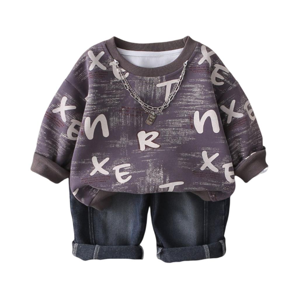 Детский повседневный комплект с длинным рукавом, удобные наряды для повседневной носки