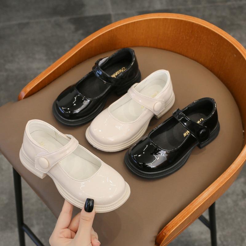 Обувь для девочек, принцесса, мягкая подошва, кожаные туфли, одинарные туфли, черные, спортивная обувь