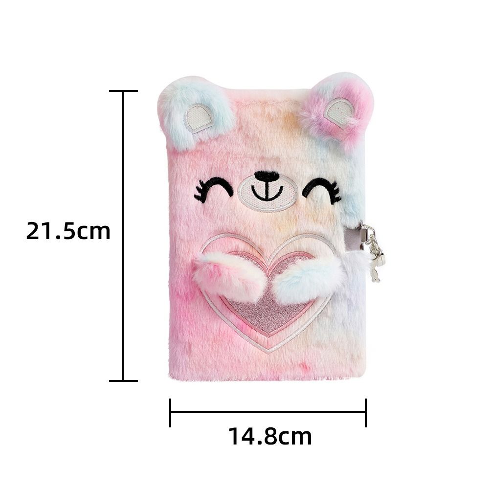 Cartoon Stationery With Lock Plush Tie-dyed Notebook Diary Book Hand Account Book Password Book