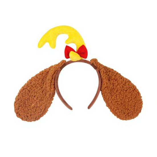 Рога оленя повязка на голову Рождественский костюм для питомца Повязка для волос Регулируемая повязка на голову с бантом Мягкие уши для средних крупных собак Праздничная вечеринка Наряд