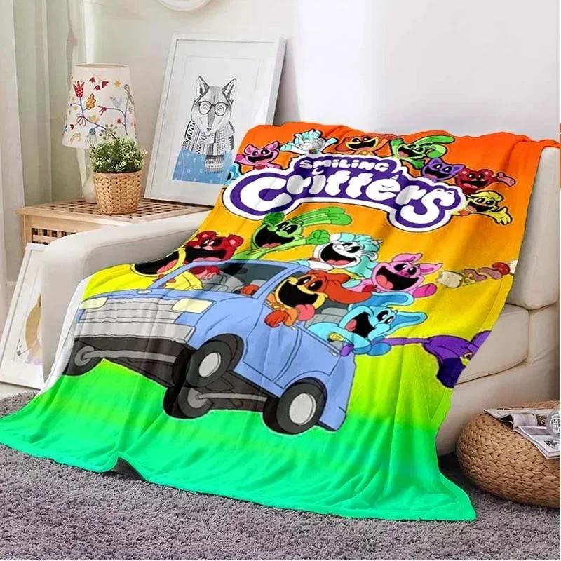 3D Printed Baby Blanket CATNAP DOGDAY Cartoon Smiling Critters Babes Carpet Super Soft Warm for Bedroom LivingRoom Sofa Bed Car
