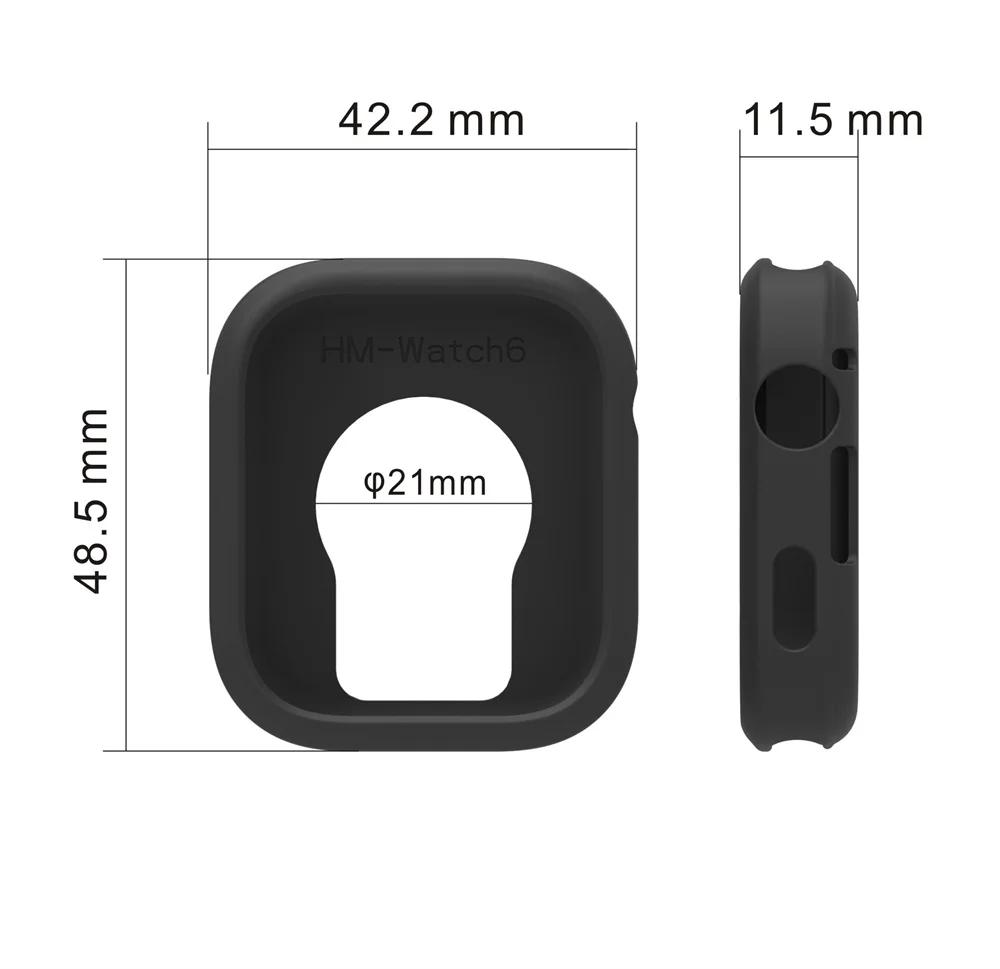 Защитный чехол для экрана для Redmi Watch 6 Watch6 Чехол Мягкий и прочный Силиконовый Полый Защитный Бампер Оболочка Аксессуары