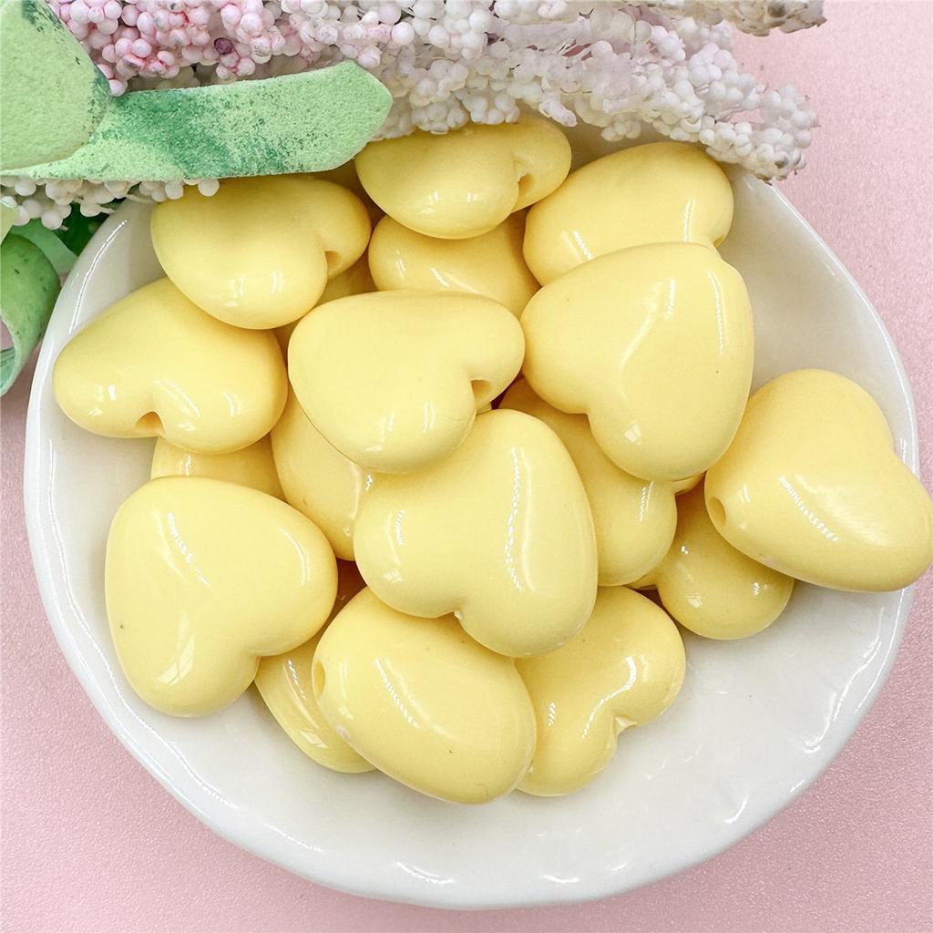 Домашний однотонный цвет для изготовления ожерелья и сережек, модные бусины в форме сердца, акрил 18,8*17,2 мм, 20 шт./пакет, материалы ручной работы «сделай сам»