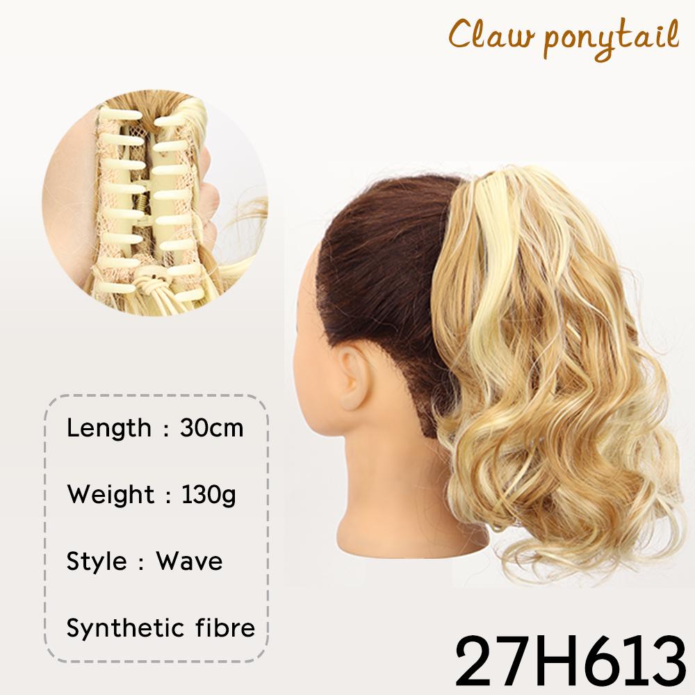Синтетический конский хвост с завязками, короткий волнистый кудрявый конский хвост на заколках для наращивания волос, естественный вид для женщин, ежедневное использование