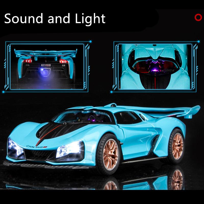 Масштаб 1/24 Hongqi S9, литая под давлением модель автомобиля, игрушечный автомобиль с откатным механизмом, звуком, светом и распылением для детей, коллекция подарков для мальчиков и девочек