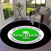 Saudi Football Crest Custom Name Round Area Rug Carpet Rug For Living Room Bedroom Sofa Playroom Decor Nonslip Floor Mat