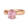 Классическое кольцо-солитер с розовым топазом - Стерлинговое серебро с розовой позолотой