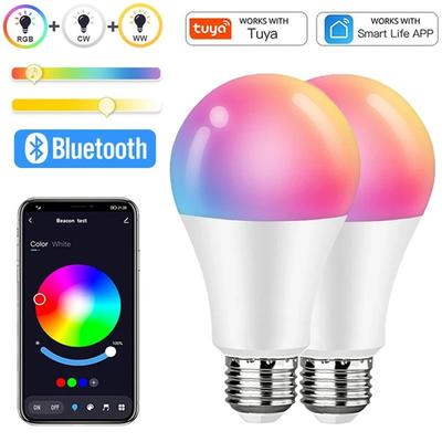 1 шт. Tuya E27 Bluetooth умная лампа RGB + WW + CW умные лампочки приложение дистанционное управление светодиодная лампа умный домашний декор