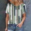 Женская футболка с принтом в стиле ретро с абстрактными полосками — легкий, удобный и универсальный топ — новая летняя коллекция 2025 года