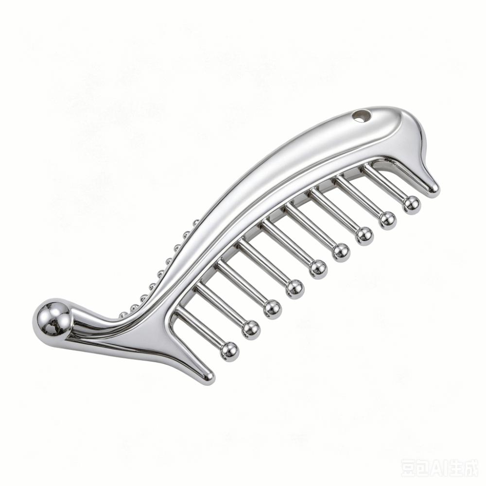 Portable Manual Head Massager Upgrade Version Alloy Massage Comb Deep Relaxation Gua Sha Facial Tool Neck Massage