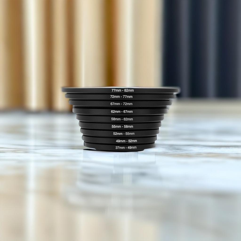 18pcs Camera Lens Filter Step Up & Down Ring Adapter Metal Filter Adapter Ring For All Camera DSLR 37-82 82-37mm Mount