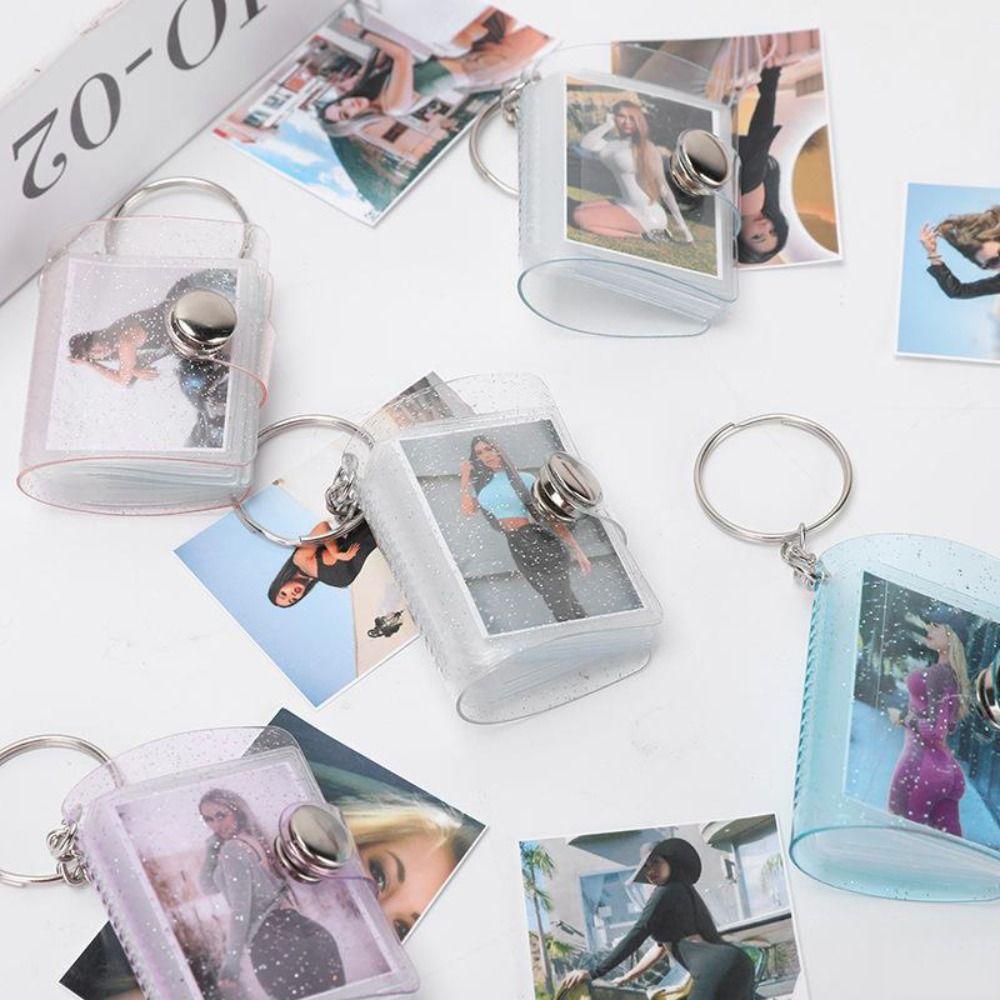 Simple Storage Photo Card Holder With Keychain Portable Pocket Album Children's Growth Photo