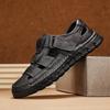Men's Closed Toe Sandals Large Size Genuine Leather Casual Sandals Outdoor Hiking Sandals Hand Sewn Casual Sandals