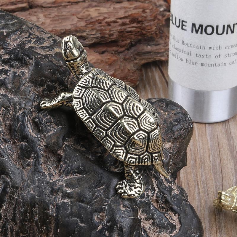 Статуя черепахи из чистой меди, старинные латунные фигурки черепах, настольные украшения фэн-шуй, миниатюры, антикварные чайные изделия для домашних животных, подарки