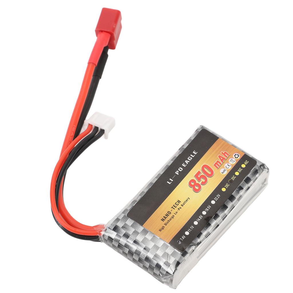 Аккумулятор LiPo 7,4 В 2S 25C 850 мАч Аккумулятор для радиоуправляемого грузовика Литиевый аккумулятор с T-разъемом для XLH Q903 Q901 Q902 1/16 2845 Бесколлекторный RC гоночный грузовик