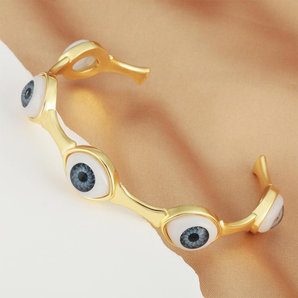Retro Light Luxury Devil's Eye Bracelet with Adjustable Opening Fashion Jewelry for Women