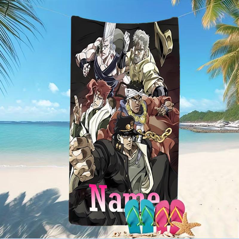 Customizable personalized beach towels JoJo's Bizarre Adventure themed designs.Suitable for the beach, yoga, sports;ideal as beach accessories