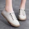 Fashion Genuine Leather Women Soft Sole Walking Shoes Summer Student Jooging Sneaker Casual White Black Flats Female Skate Trainers