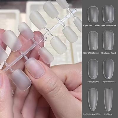 240 шт./набор DIY Акриловые Накладные Ногти Двусторонние Матовые Пре-Форма Квадратные Длинные Типсы для Наращивания Ногтей