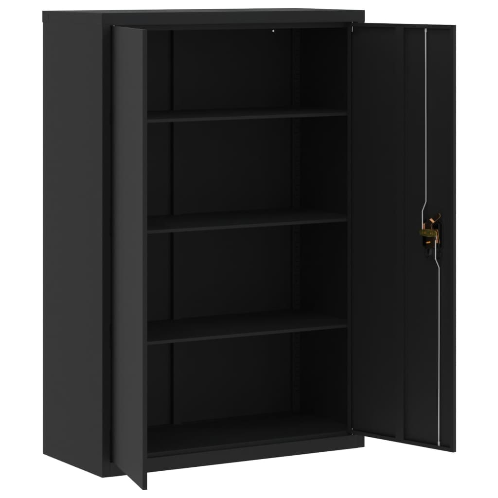 Filing Cabinet Black 90 x 40 x 140 cm Steel