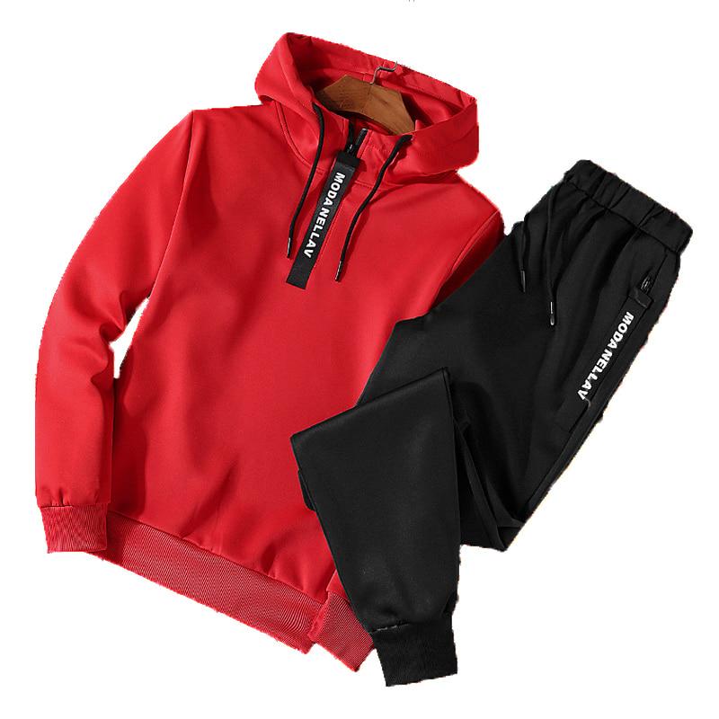 Мужской спортивный костюм весна осень толстовки + брюки спортивный комплект из двух частей толстовка спортивная мужская одежда