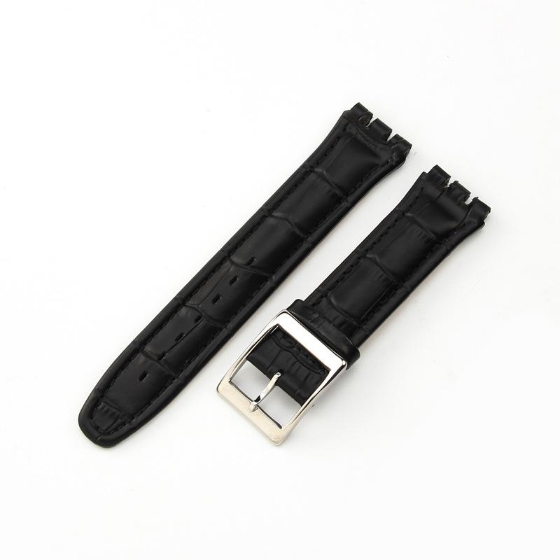 17mm 19mm Genuine Leather Watch Strap for Swatch YCS YAS YGS Wrist Band Pin Buckle Bracelet Men Sport Waterproof Watch Band