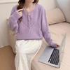 Women's Autumn and Winter Round Neck Pullover Knitted Skeleton Sweater