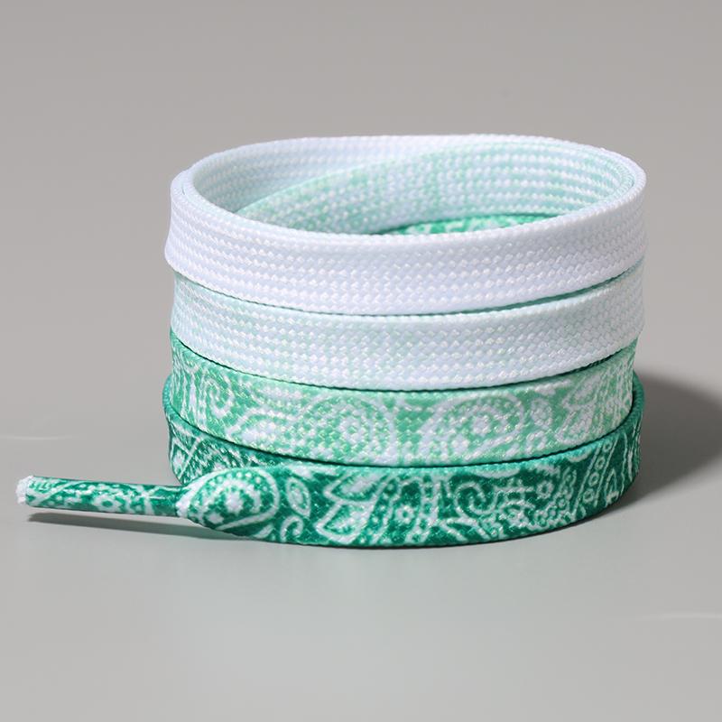 Cashew Flower Shoelaces for Sneakers Quality Fabric Gradient Shoe Laces Trendy 0.8cm Flat Laces for Shoes 120/140/160CM