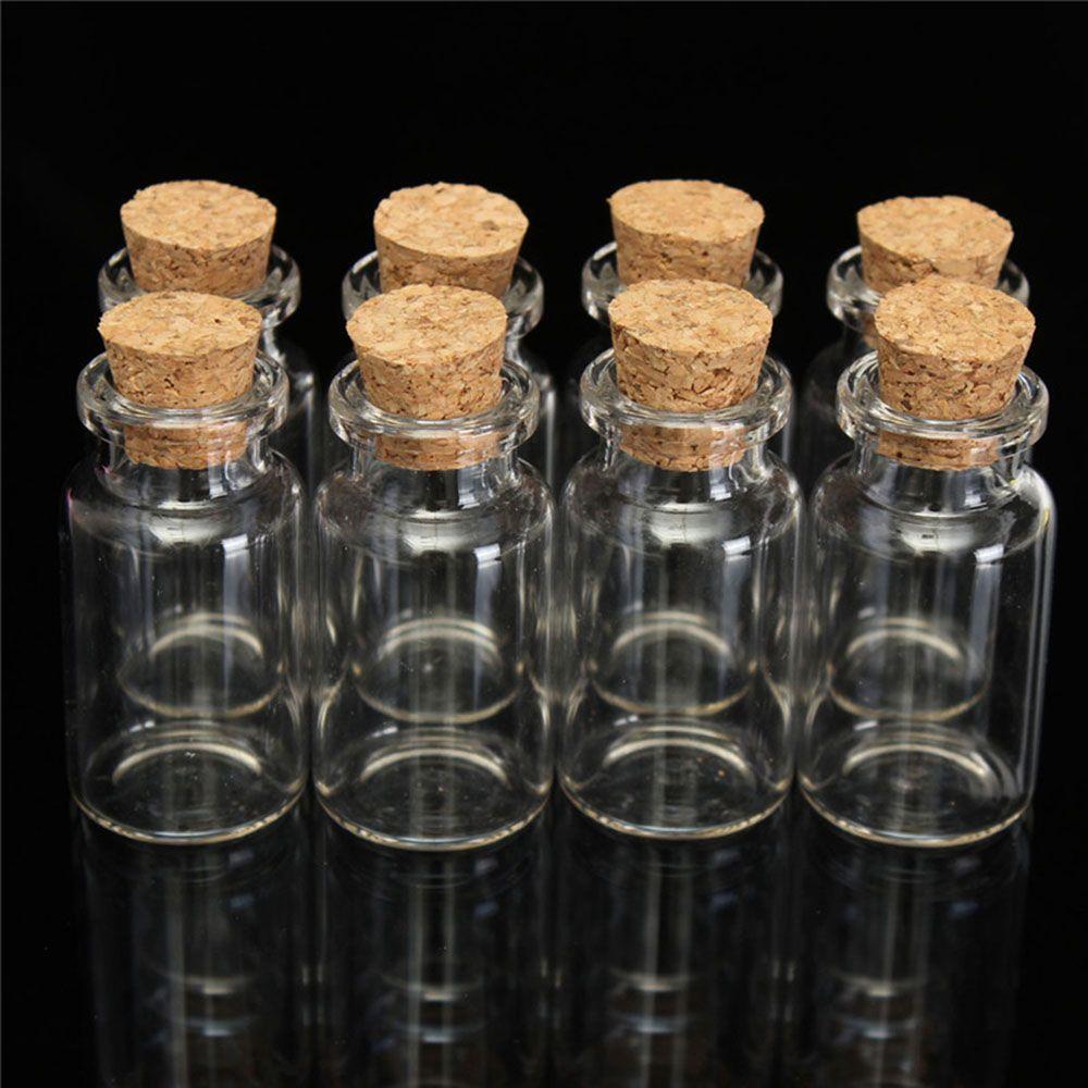 Newest Home Decoration 10ml Glass Craft Containers Mini Cork Stopper Glass Bottle Mini Messages Jar