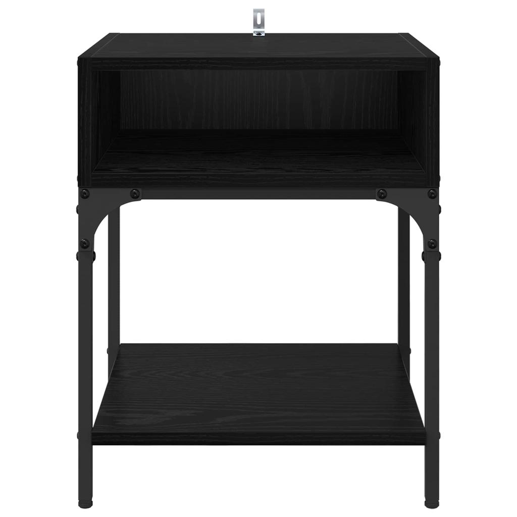 Nightstand Black Oak Look 40 x 40 x 50 cm Engineered Wood